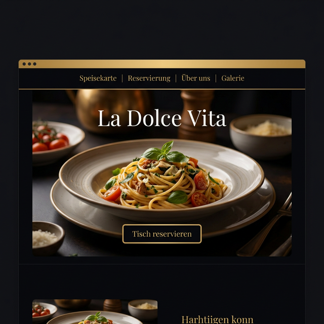 La Dolce Vita — Restaurant Website Beispiel